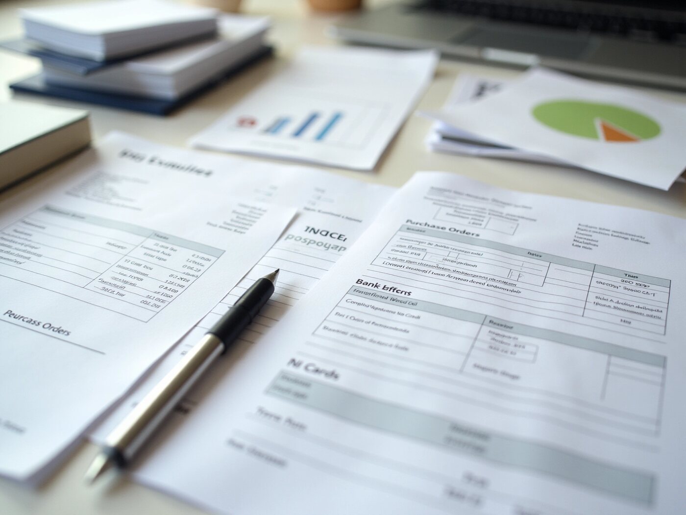 Business accounts and tax documents on a desk, the paperwork we ask for to start